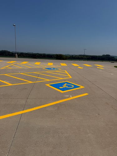 Line Striping for Midwest Line Striping LLC in Spirit Lake, IA