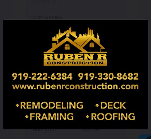  for Ruben R construction in Mount Olive, NC