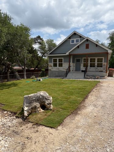 Sod & Seed installs for Bad Axe Landscapes LLC in Bulverde, TX