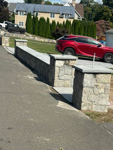 Retaining Wall Construction for Willis Landscape & Masonry LLC in Newtown, CT
