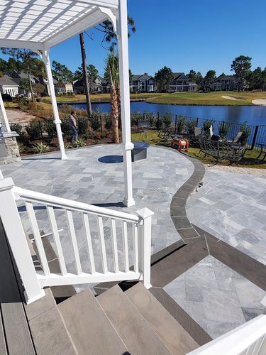 Paver & Stone Patio for Bianchi Construction Company Inc in Southport, NC