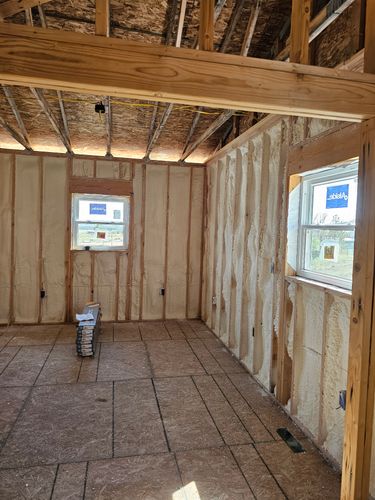 Spray foam insulation for Blue Mountain Construction in Roundup, MT