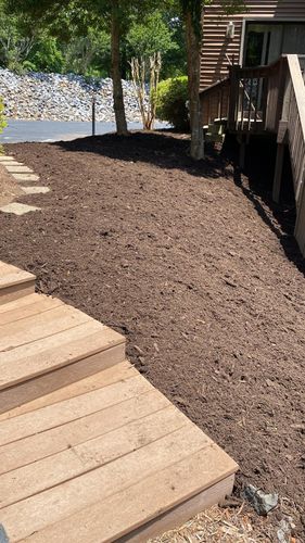 Mulch Installation for Rosales Landscaping LLC in Lake Gaston, North Carolina