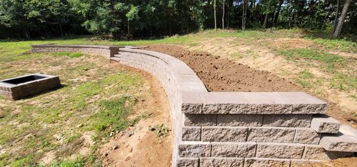 Retaining Wall Construction for VQ Land & Stone in St. Louis, MO