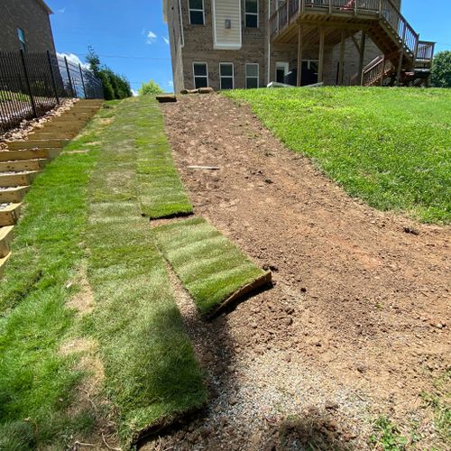 Sod Installation for L & C Landscaping in Statesville, NC