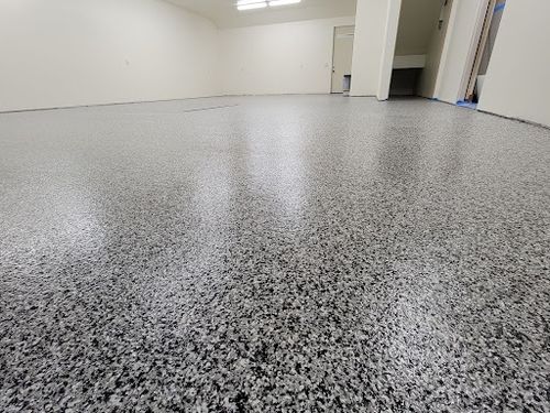 Ployaspartic Chip Coating for Majestic Concrete and Landscape in Cross Lake, MN