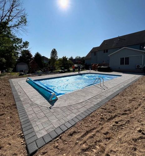 In-Ground Pool Construction for DiSessa Landscape & Construction in Wantage, NJ