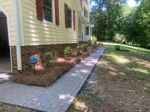 Pine Needle Installation for America's Top Pick Lawn & Landscaping in Gastonia, NC