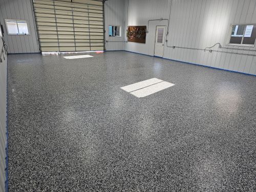 Ployaspartic Chip Coating for Majestic Concrete and Landscape in Cross Lake, MN