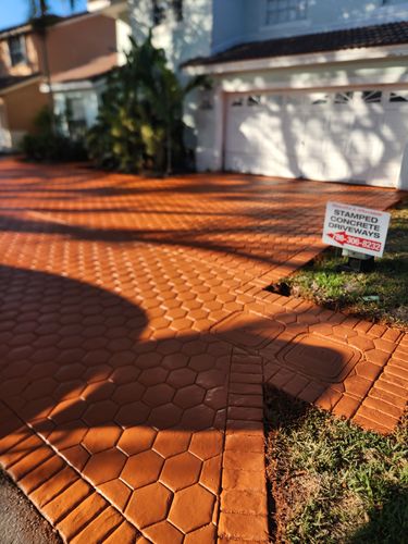 Stamped Concrete Installation for Beautiful and Affordable Stamped Concrete by Castilla Concrete Finish Design Corp in Sunrise, FL