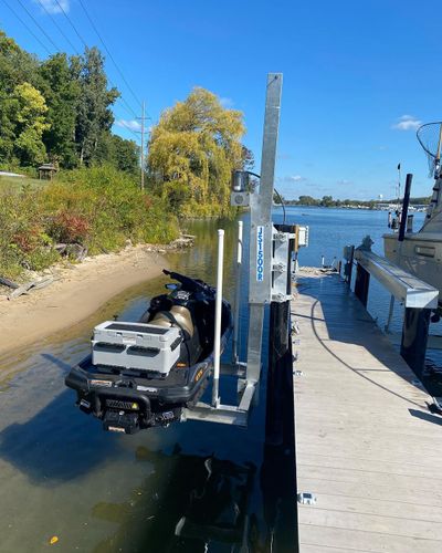 Boat lift Installation for Wagner's Lift and Dock Shop LLC in Watervliet, MI