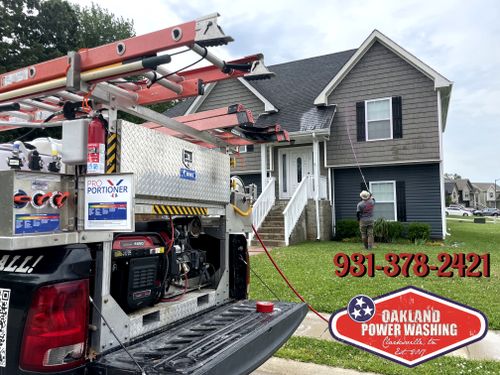 House and Roof Softwash for Oakland Power Washing in Clarksville, TN