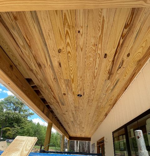 Interior Tongue & Groove walls and ceilings for Jrs. Sawmilled Lumber in Munford, AL