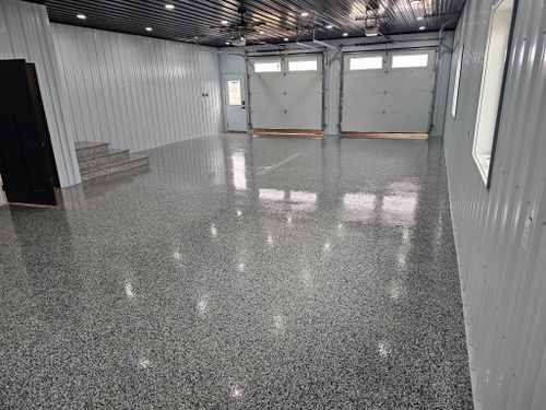 Ployaspartic Chip Coating for Majestic Concrete and Landscape in Cross Lake, MN