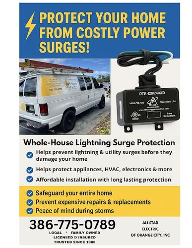 Residential Electrical Services for Allstar Electric of Orange City in Orange City, FL