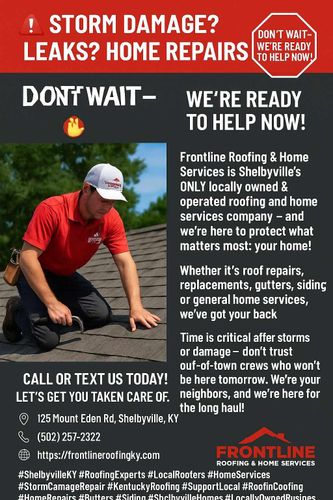 Roofing Installation for Frontline Roofing & Home Services in Shelbyville, KY