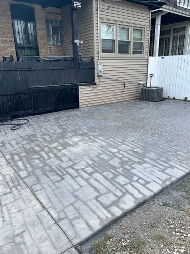 Stamped Concrete Installation for Luna Dynasty Concrete in Chicago, IL
