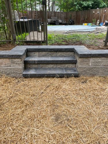 Retaining Wall Construction for ALPHA LANDSCAPES in Culpeper, VA