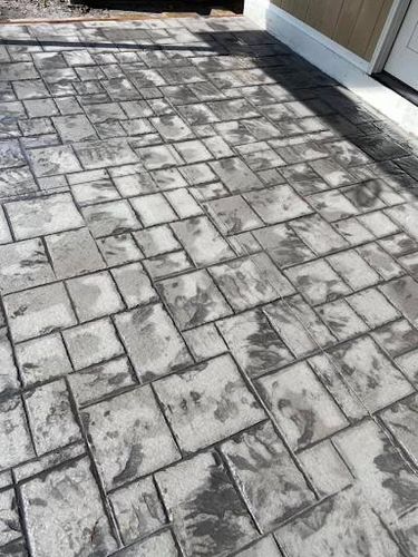 Stamped Concrete Installation for Azores Concrete L.T.D. in Port Jefferson Station, NY