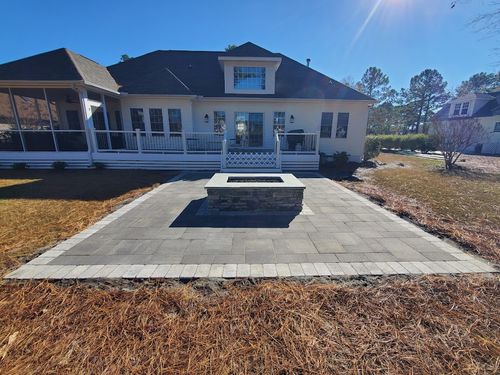 Fire Pit Installation for Bianchi Construction Company Inc in Southport, NC