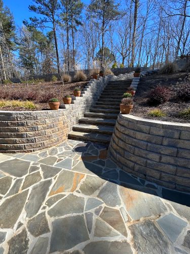 Retaining Wall Installs for E&T Outdoor Pros in LaGrange, GA