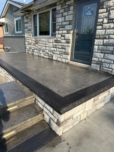 Stamped Concrete Installation for D.R. Concrete  in Lincoln Park, MI