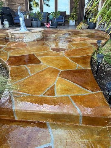 Acid Stained Concrete for Keen Decorative Concrete in Corpus Christi, TX