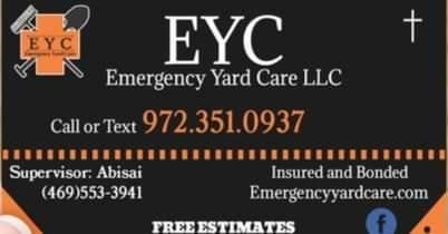 Mowing for Emergency Yard Care LLC in Waxahachie, TX