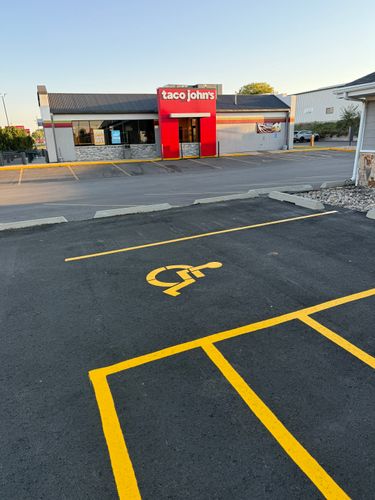 Line Striping for Midwest Line Striping LLC in Spirit Lake, IA