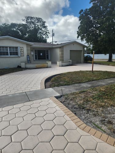 Concrete Squares with Faux Grass or Rocks for Beautiful and Affordable Stamped Concrete by Castilla Concrete Finish Design Corp in Sunrise, FL