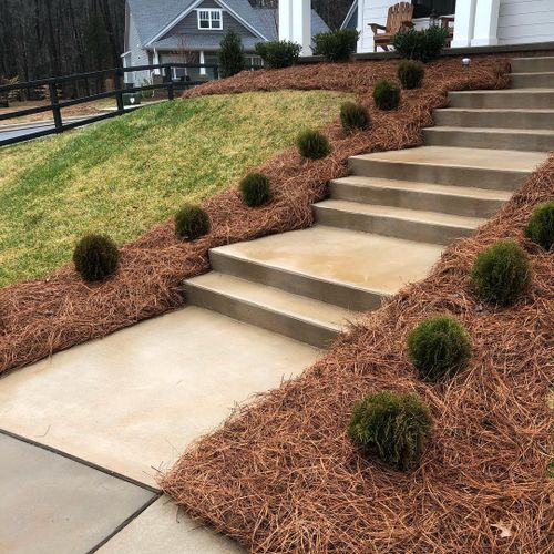 Mulch and Pine Straw Installation for Kyle's Lawn Care in Kernersville, NC