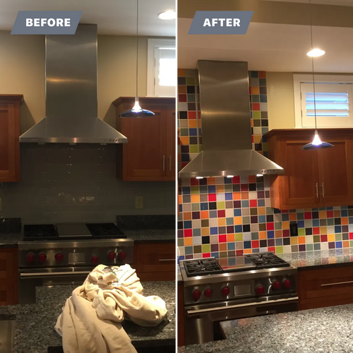 Custom tile backsplash for Cincinnati Custom Remodel LLC in Cincinnati, OH