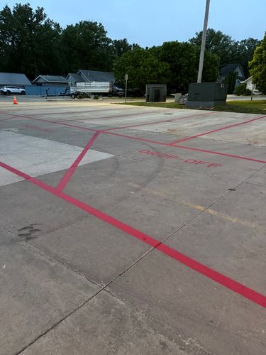 Line Striping for Midwest Line Striping LLC in Spirit Lake, IA