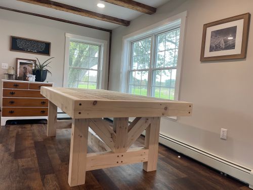 Custom Timber Furniture & Flower Boxes for McKenna General Contracting in Readfield, ME