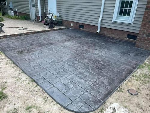 Stamped Concrete Installation for Concrete Cowboyz in Greenville, NC