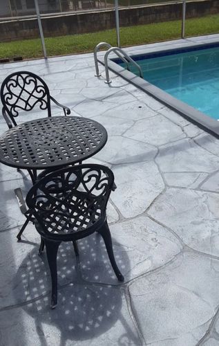 Pool Deck/ Patio for Beautiful and Affordable Stamped Concrete by Castilla Concrete Finish Design Corp in Sunrise, FL