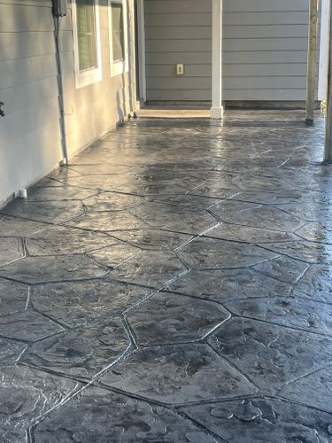 Stamped Concrete Installation for Rytren Concrete in Pearland, TX