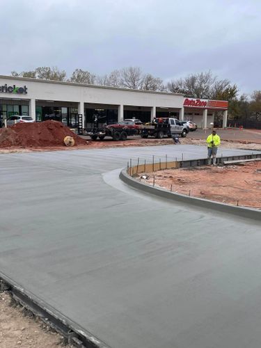 Commercial driveways for RM Concrete Construction,LLC. in Norman, , OK