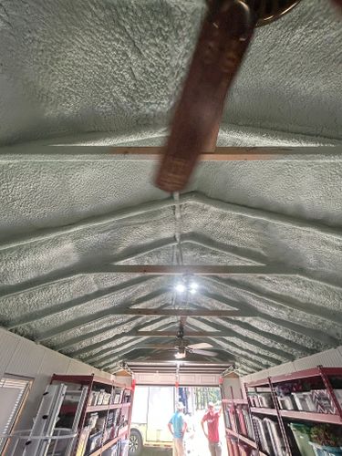 Spray Foam Storage sheds for CTE Roofing and Insulation in Dublin, GA