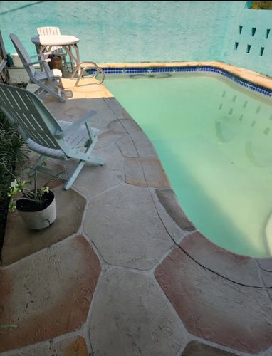 Pool Deck/ Patio for Beautiful and Affordable Stamped Concrete by Castilla Concrete Finish Design Corp in Sunrise, FL