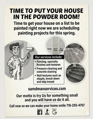 Springtime painting special for Sandman Services in Buffalo, NY