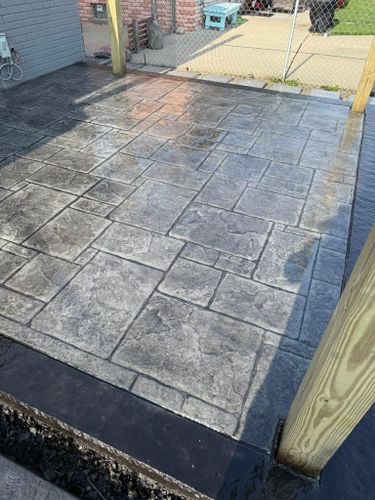 Stamped Concrete Installation for D.R. Concrete  in Lincoln Park, MI