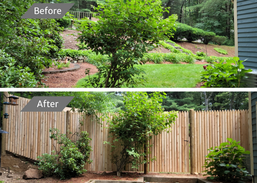 Before and After for Azorean Fence in Peabody, MA