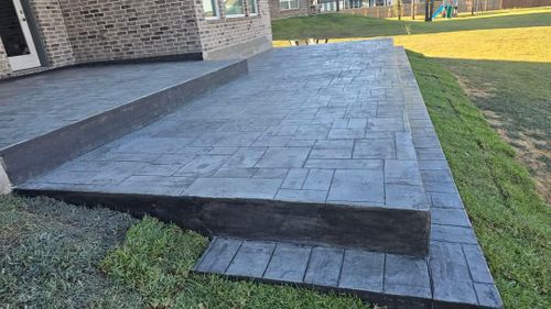 Stamped Concrete Installation for Triple O Construction in Rosharon, TX