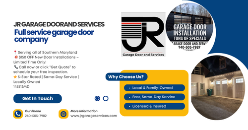  for JR Garage Door and Services in Maryland, and Surrounding Areas