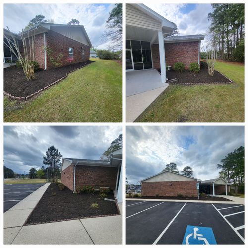 Mulch Installation for Heroy's Lawn Services in Jacksonville, North Carolina