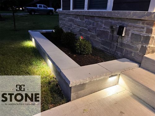 Stone Wall Installation for DG Stone & Landscaping Designs in DuPage County, Illinois