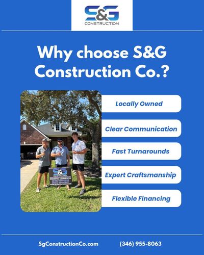 Residential/Commercial Roofing for S&G Construction Co. in Houston, TX