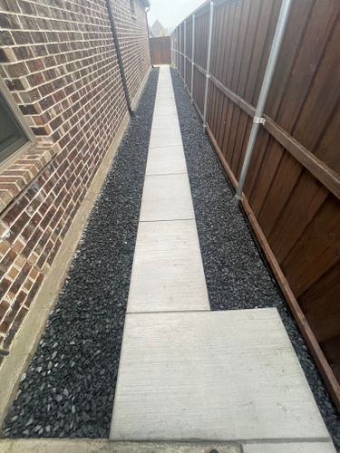 River Rock & Gravel Installs for Magnolia Landscape & Design in Aledo, TX