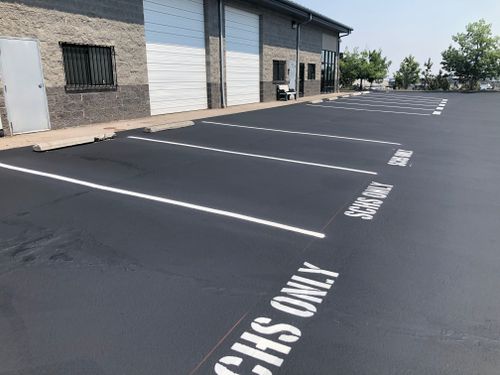 Line Striping for Pacific Sealcoating in Black Butte Ranch, OR